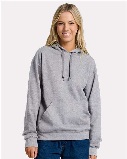 JERZEES Unisex Ultimate CVC Hooded Sweatshirt - Model Front