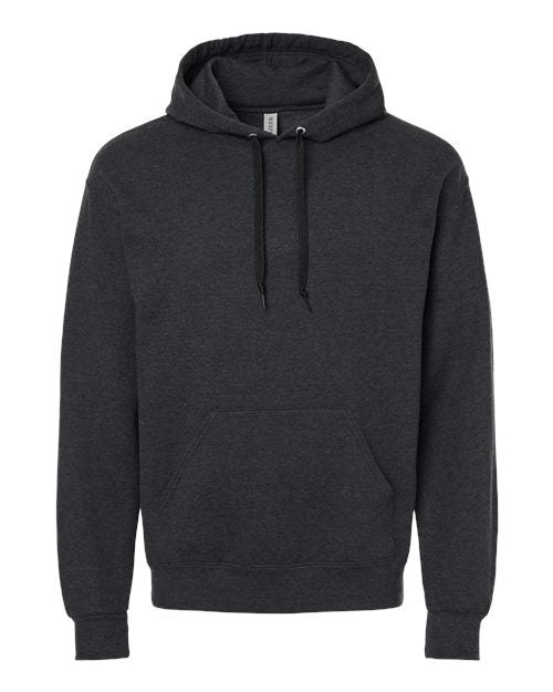 JERZEES Unisex Ultimate CVC Hooded Sweatshirt - Black Ink Heather Front