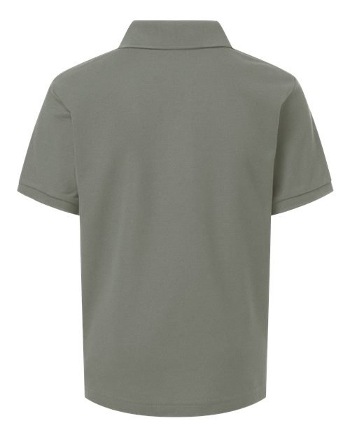 Youth Pique Polo - Greystone Back