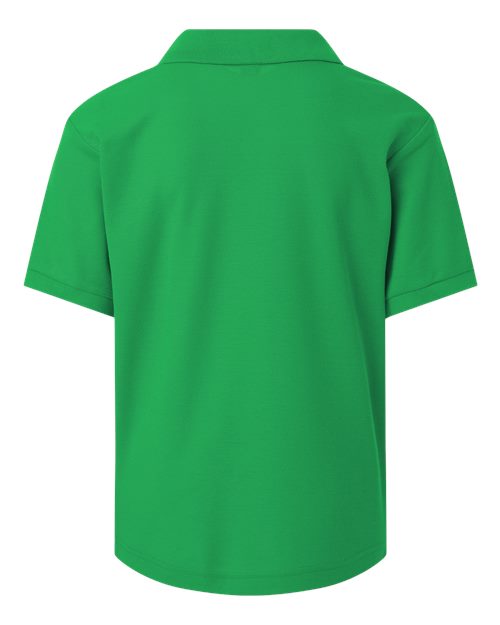 Youth Pique Polo - Kelly Green Back