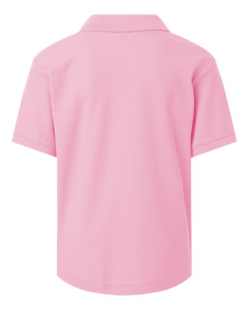 Youth Pique Polo - Light Pink Back