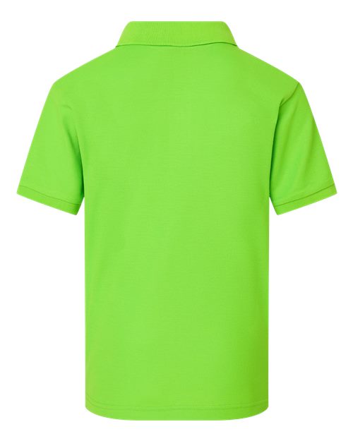 Youth Pique Polo - Lime Back