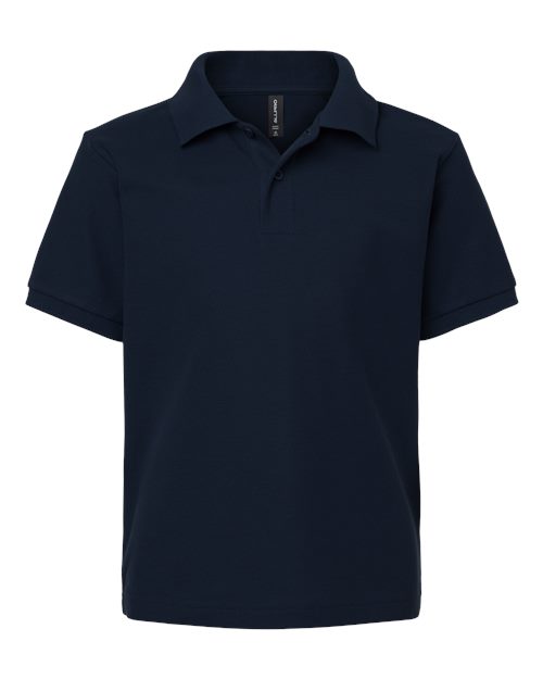 AllPro Youth Pique Polo - Navy Front