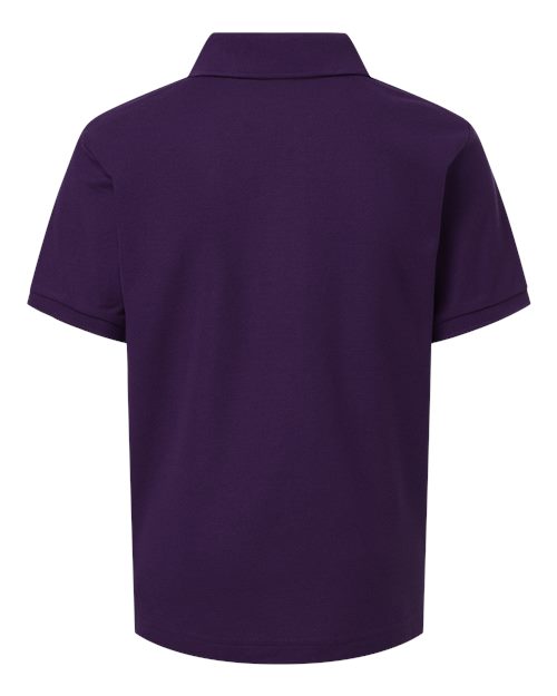 Youth Pique Polo - Purple Back
