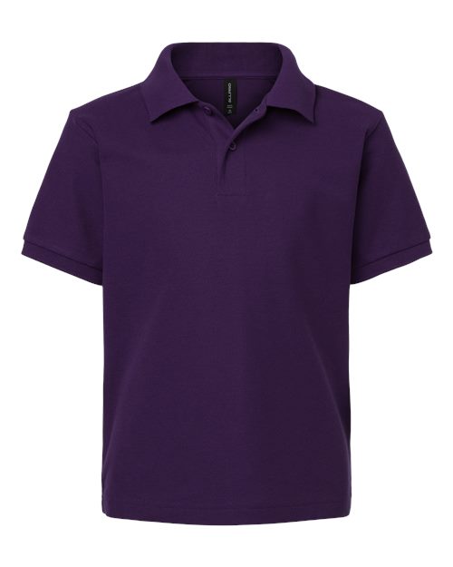 Youth Pique Polo - Purple Front