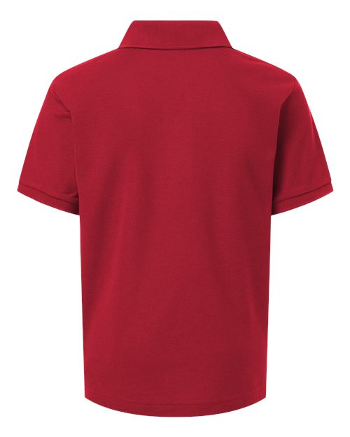 Youth Pique Polo - Red Back