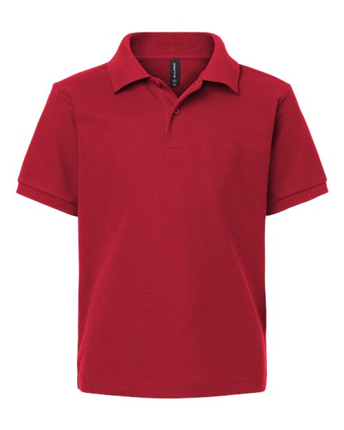 Youth Pique Polo - Red Front