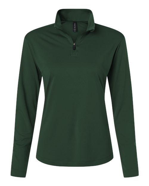 Women's Pro-Lock Performance Quarter-Zip Pullover - Forest Green Front