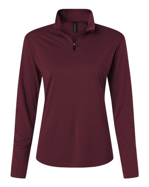 Women's Pro-Lock Performance Quarter-Zip Pullover - Maroon Front