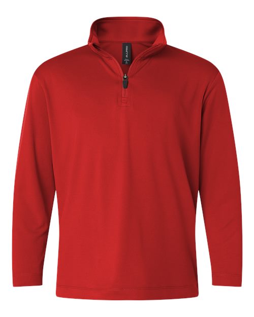 Youth Pro-Lock Performance Quarter-Zip Pullover - Red Front