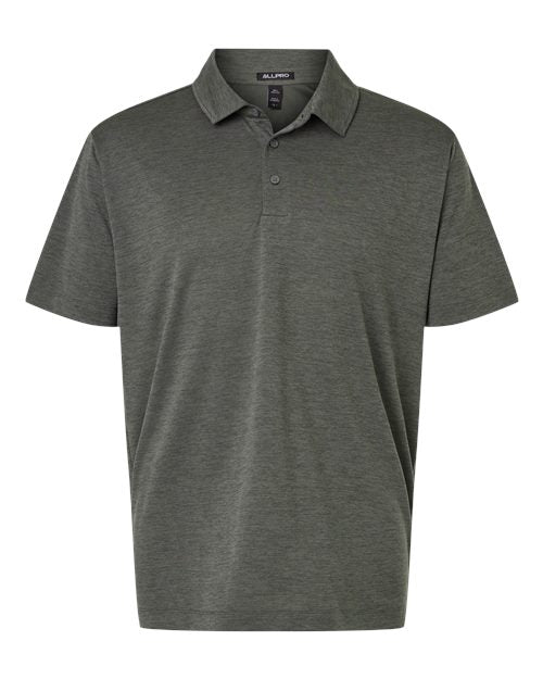 AllPro Men's Pro-Lock Performance Mélange Polo - Charcoal Melange Front