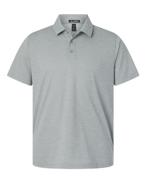AllPro Men's Pro-Lock Performance Mélange Polo - Silver Melange Front