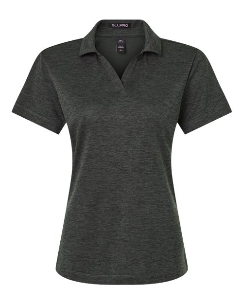 Women's Pro-Lock Performance Mélange Polo - Black Melange Front