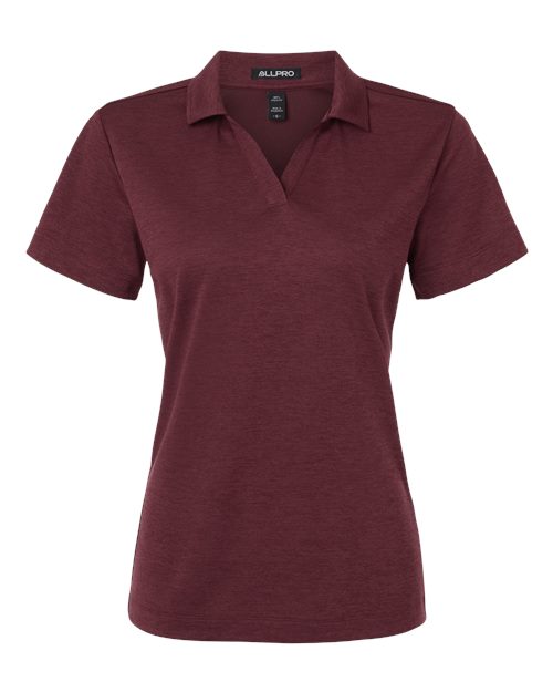 Women's Pro-Lock Performance Mélange Polo - Maroon Melange Front