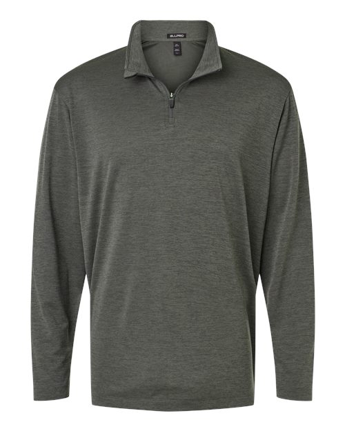 AllPro Men's Pro-Lock Performance Mélange Quarter-Zip Pullover - Charcoal Melange Front