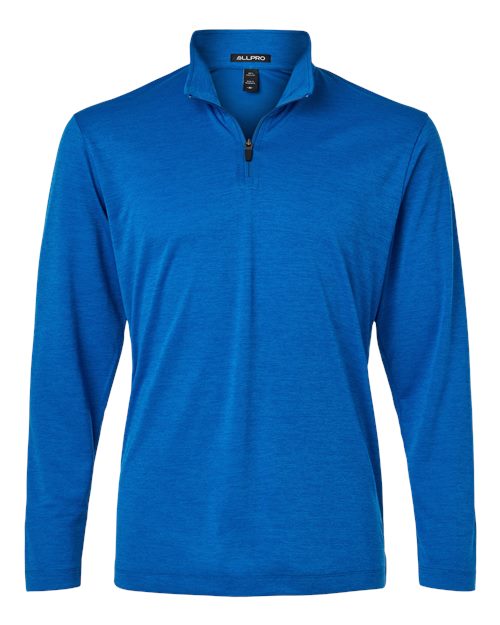 Men's Pro-Lock Performance Mélange Quarter-Zip Pullover - Royal Melange Front