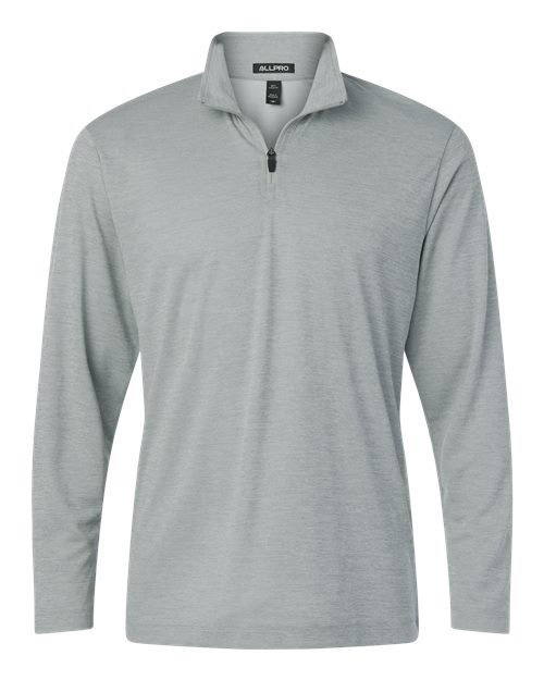 Men's Pro-Lock Performance Mélange Quarter-Zip Pullover - Silver Melange Front