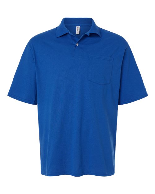 JERZEES Men's Dri-Power® Polo with Pocket - Royal Front
