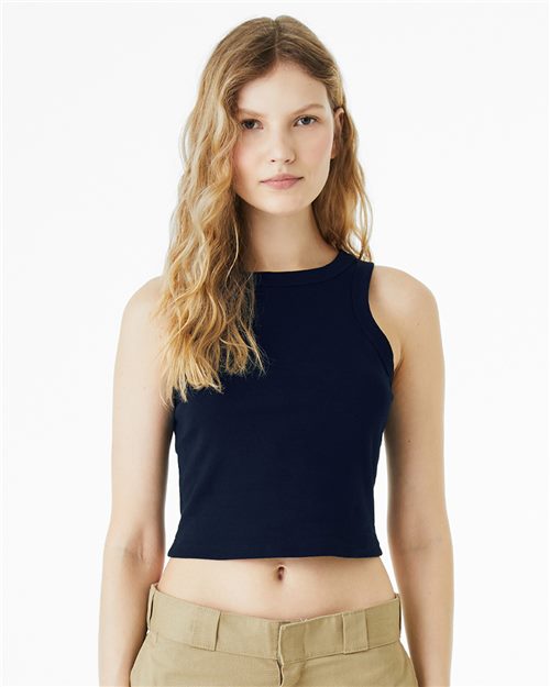 Women's Micro Rib Racer Tank - Solid Baby Blue Blend Front