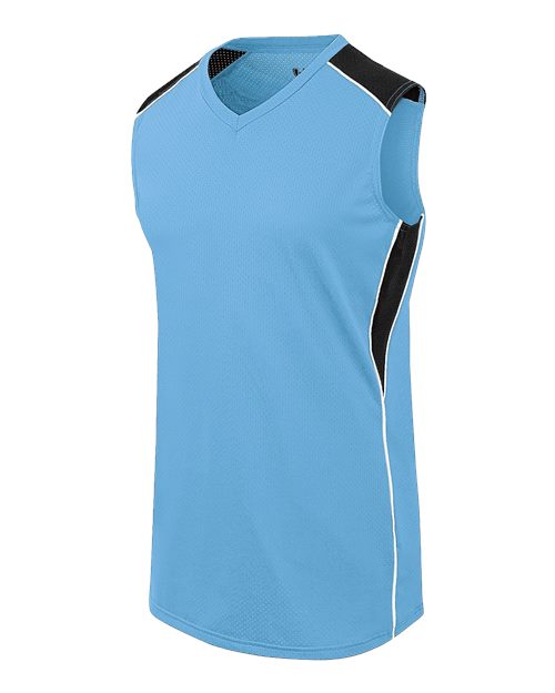 Girls' Dynamite Jersey - Columbia Blue/ Black/ White Front