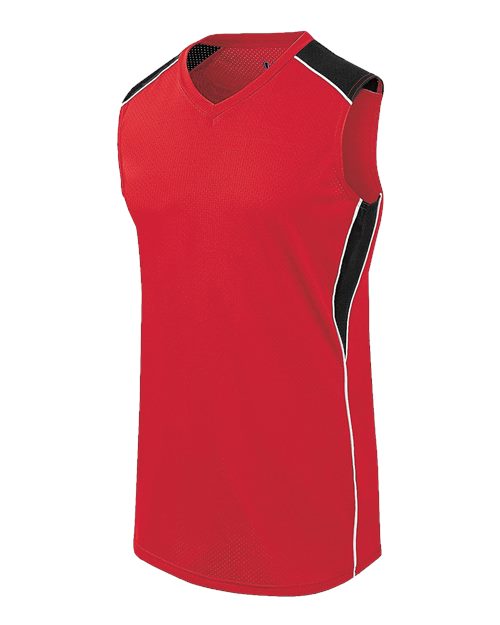 Girls' Dynamite Jersey - Scarlet/ Black/ White Front
