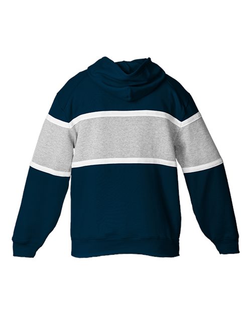 Unisex United Athletic Fleece Hooded Sweatshirt - Navy/ Oxford/ White Back