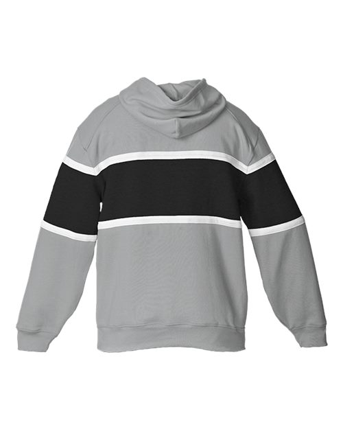 Unisex United Athletic Fleece Hooded Sweatshirt - Oxford/ Black/ White Back