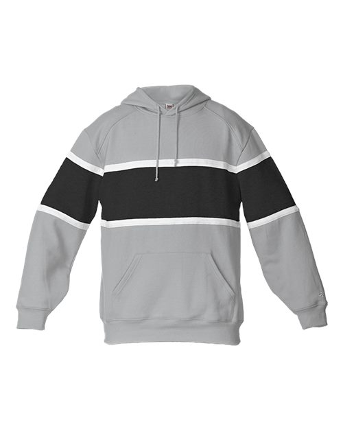 Unisex United Athletic Fleece Hooded Sweatshirt - Oxford/ Black/ White Front