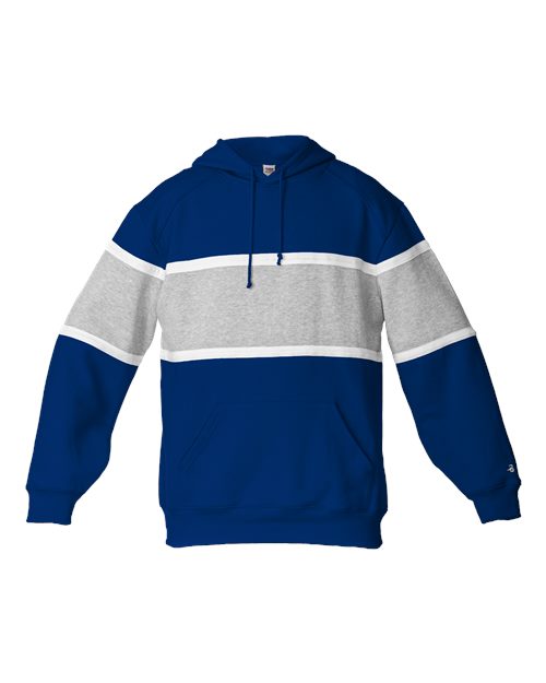 Unisex United Athletic Fleece Hooded Sweatshirt - Royal/ Oxford/ White Front