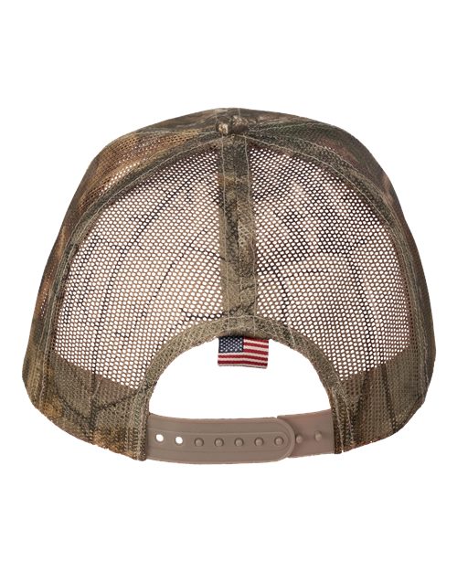 Camo Woven USA Flag Mesh Cap - Xtra/ Xtra/ USA Flag Mesh Back