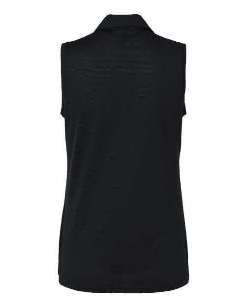 Women's Ottoman Sleeveless Polo - Black Back