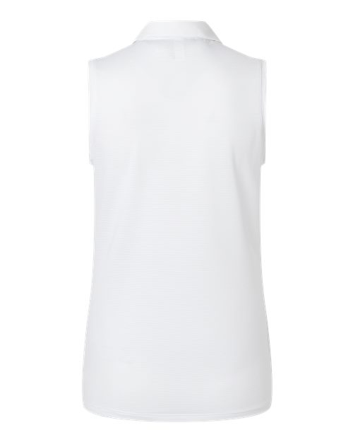 Women's Ottoman Sleeveless Polo - White Back