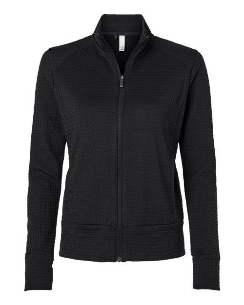 Women's Ultimate365 Textured Full-Zip Jacket - Black Front