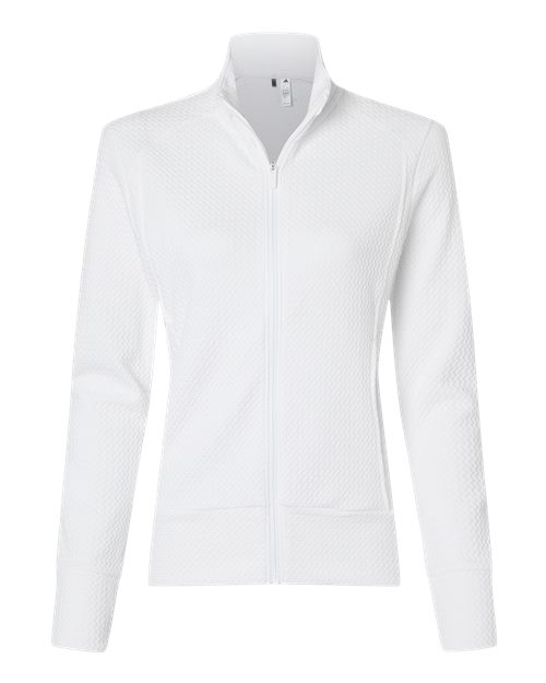 Women's Ultimate365 Textured Full-Zip Jacket - White Front