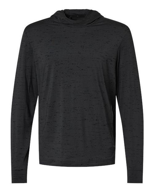 Men's Performance Hooded Long Sleeve T-Shirt - Carbon Black Front