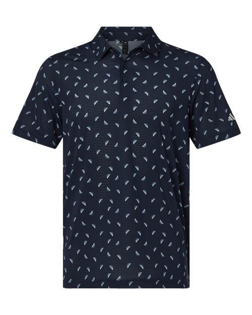 Men's Ultimate365 Mesh Print Polo - Collegiate Navy/ Wonder Silver Front