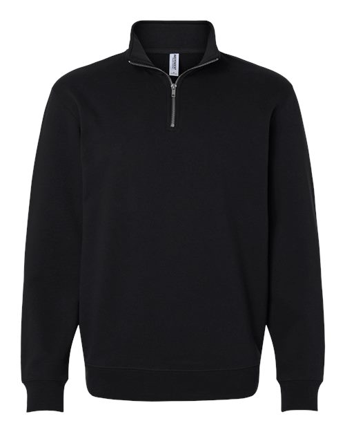 Unisex Midweight Quarter-Zip Pullover - Black Front