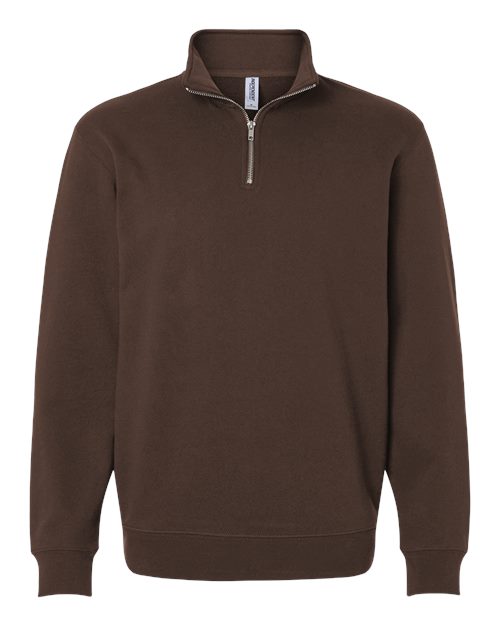 Unisex Midweight Quarter-Zip Pullover - Brown Front