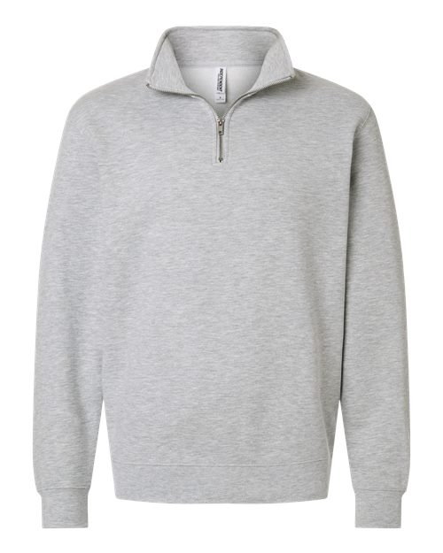 Unisex Midweight Quarter-Zip Pullover - Grey Heather Front