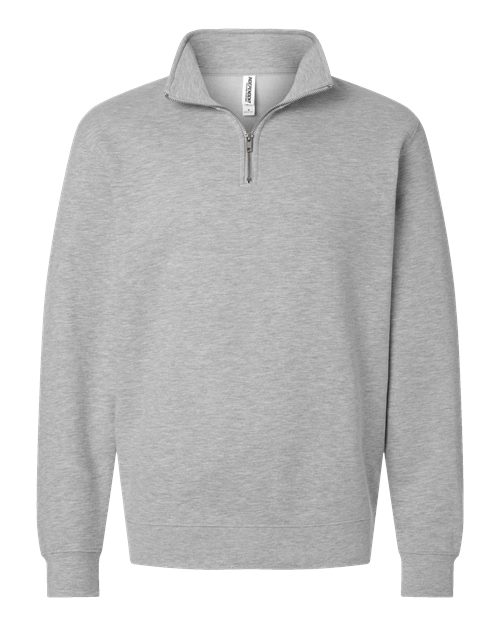 Independent Trading Co. Unisex 8.5 oz. Midweight Quarter-Zip Pullover - Grey Heather Front