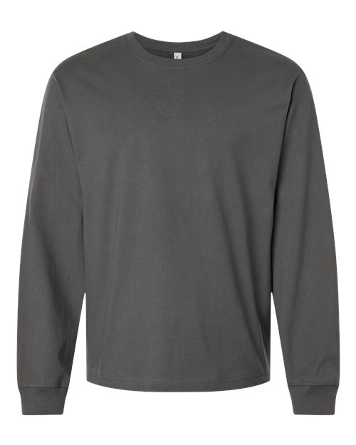 Unisex 7.5 oz Heavyweight Long Sleeve Tee - Asphalt Front