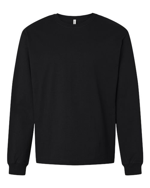 Unisex 7.5 oz Heavyweight Long Sleeve Tee - Black Front