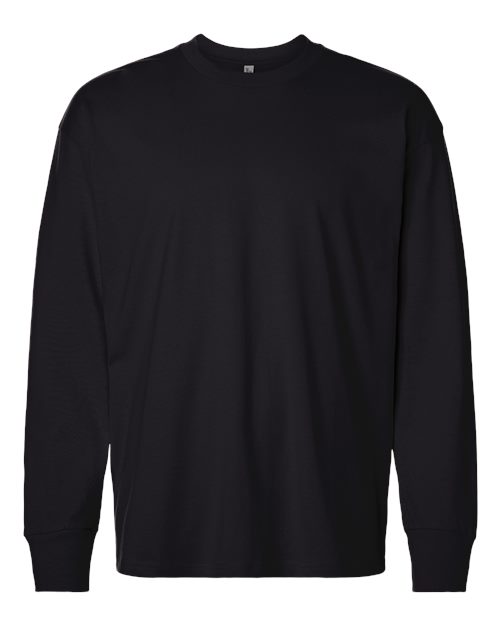Unisex Heavyweight Long Sleeve T-Shirt - Black Front