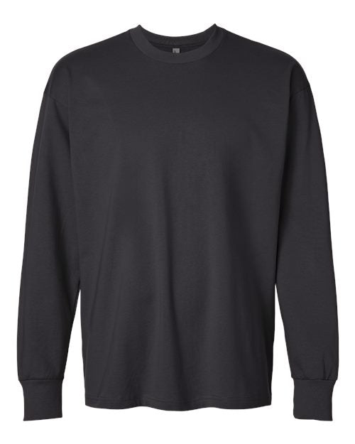Unisex Heavyweight Long Sleeve T-Shirt - Graphite Black Front
