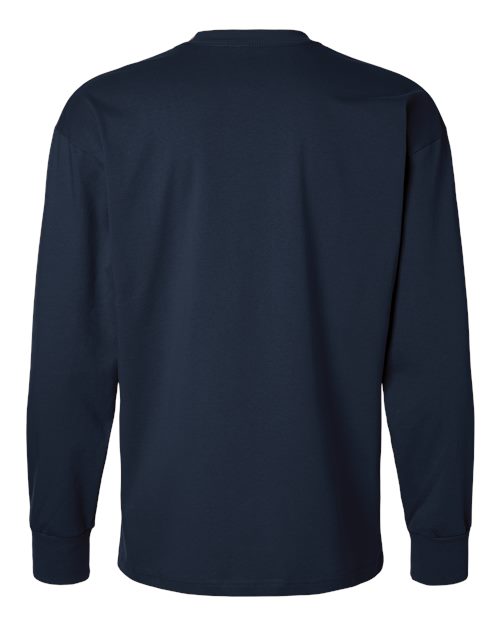 Unisex Heavyweight Long Sleeve T-Shirt - Midnight Navy Back