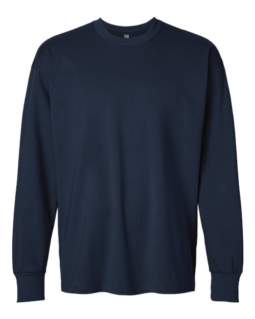 Unisex Heavyweight Long Sleeve T-Shirt - Midnight Navy Front