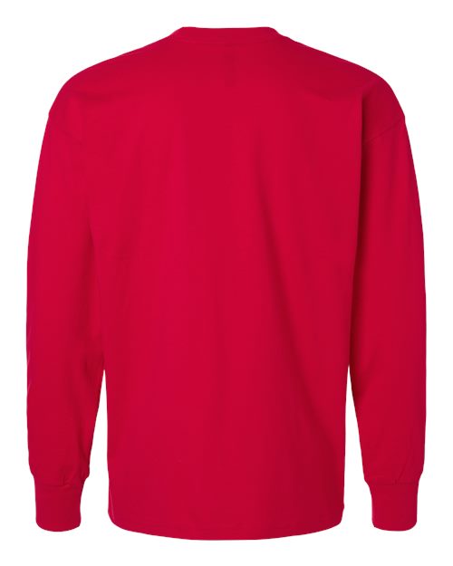 Unisex Heavyweight Long Sleeve T-Shirt - Red Back