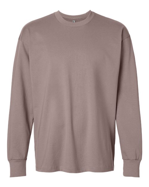 Unisex Heavyweight Long Sleeve T-Shirt - Shiitake Front