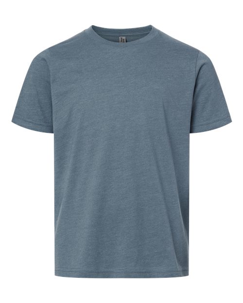 Youth CVC T-Shirt - Heather Slate Blue Front