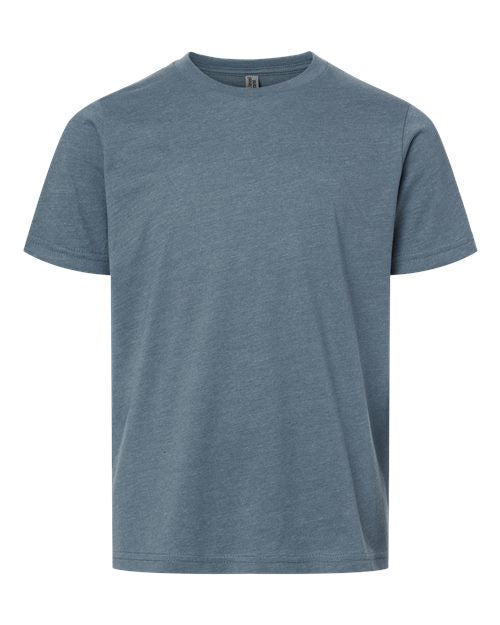 Next Level Youth CVC Tee - Heather Slate Blue Front